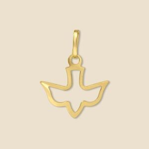 14K Solid Gold Holy Spirit Dove Charm Pendant 0.7g